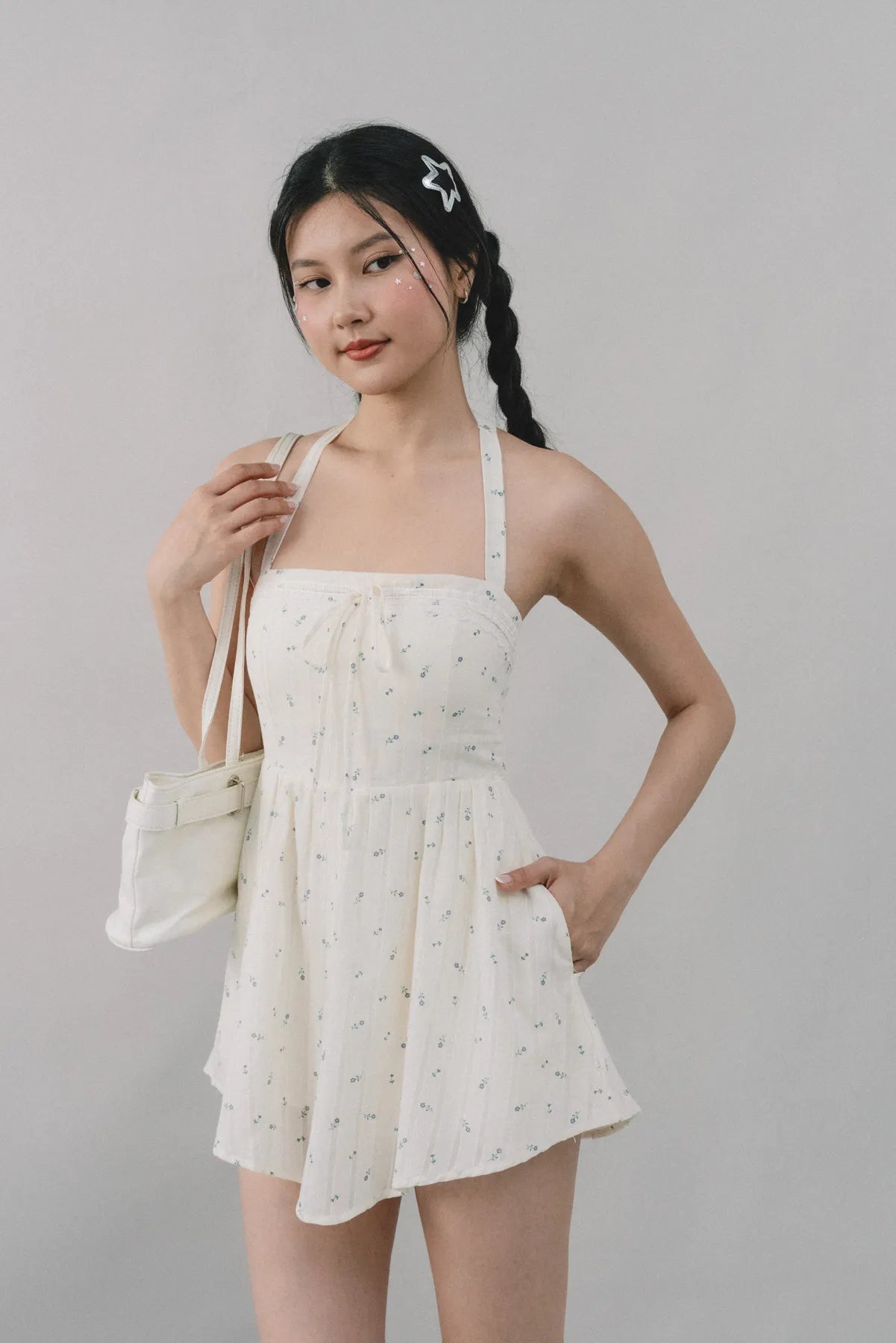 Jodi Padded Halter Romper Dress