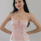 Christine Lace Ribbon Padded Tank Top