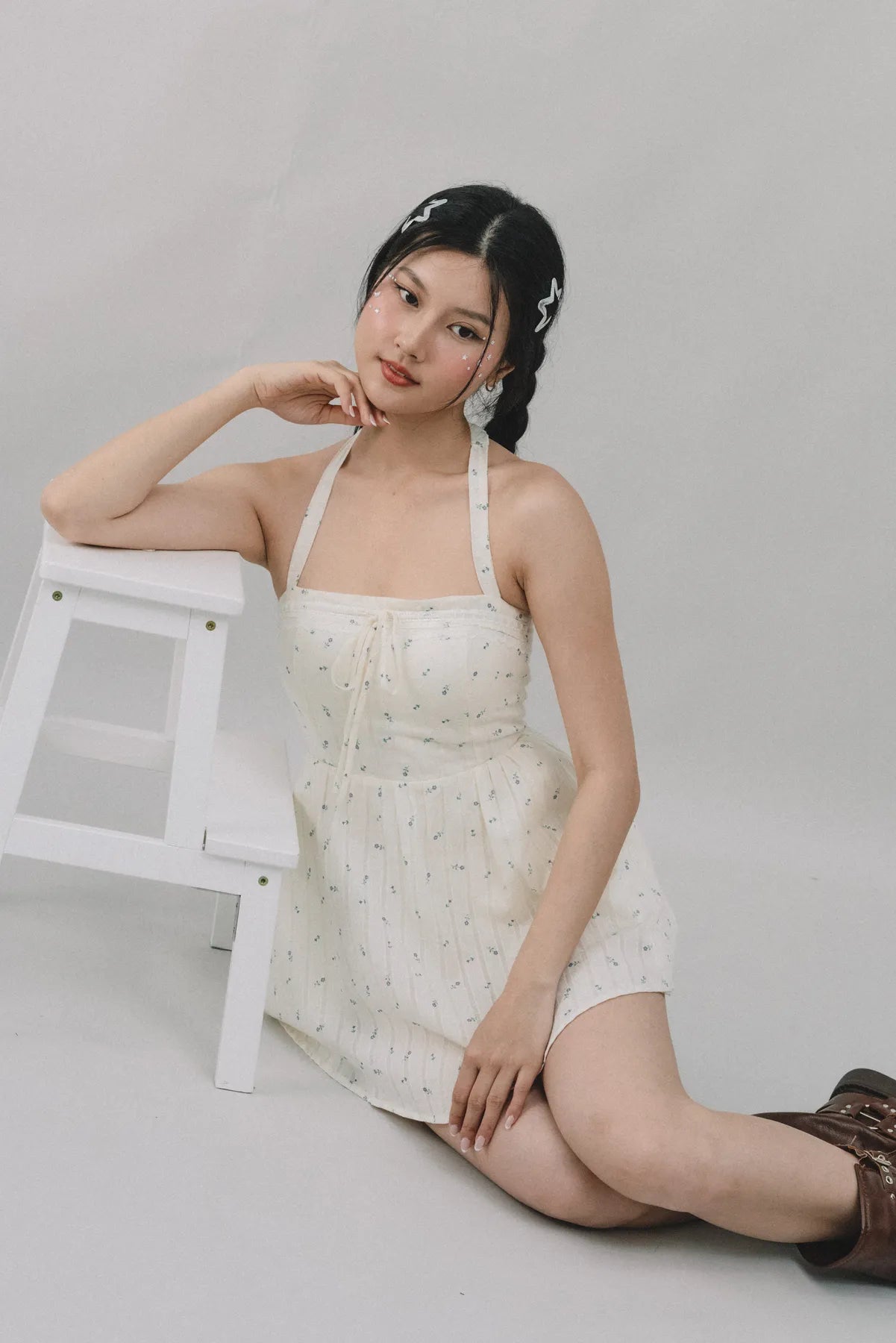 Jodi Padded Halter Romper Dress