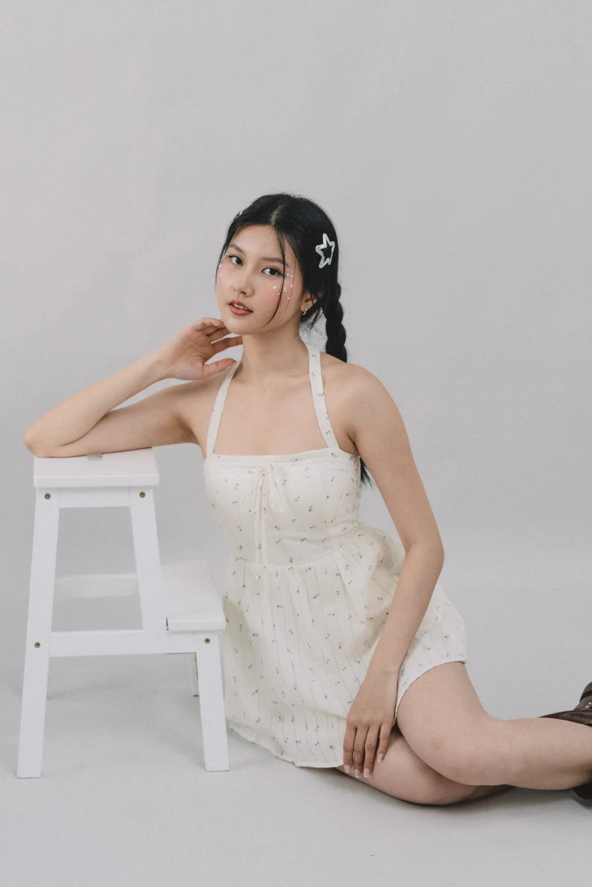 Jodi Padded Halter Romper Dress