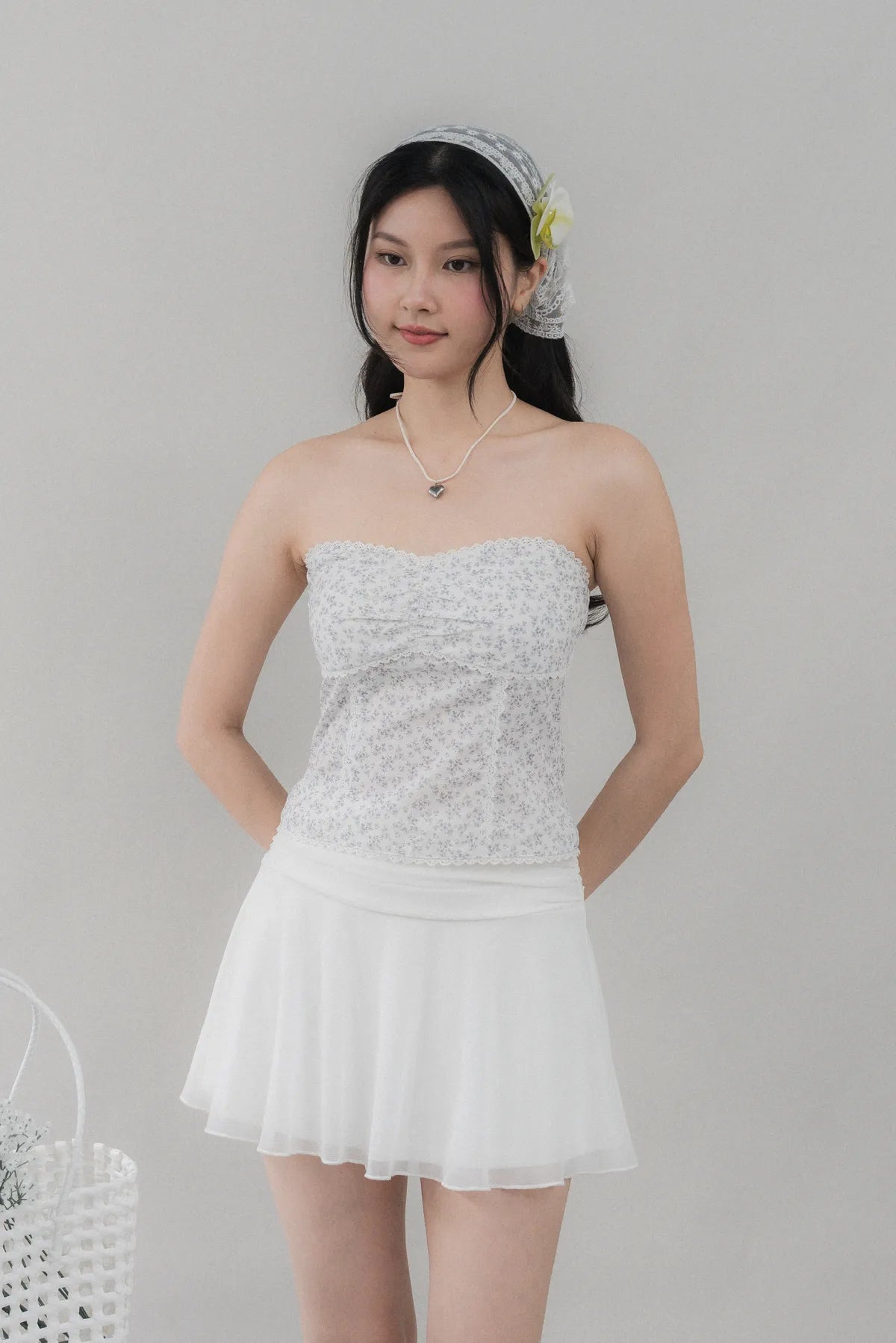 Elora Padded Ribbon Tie Top