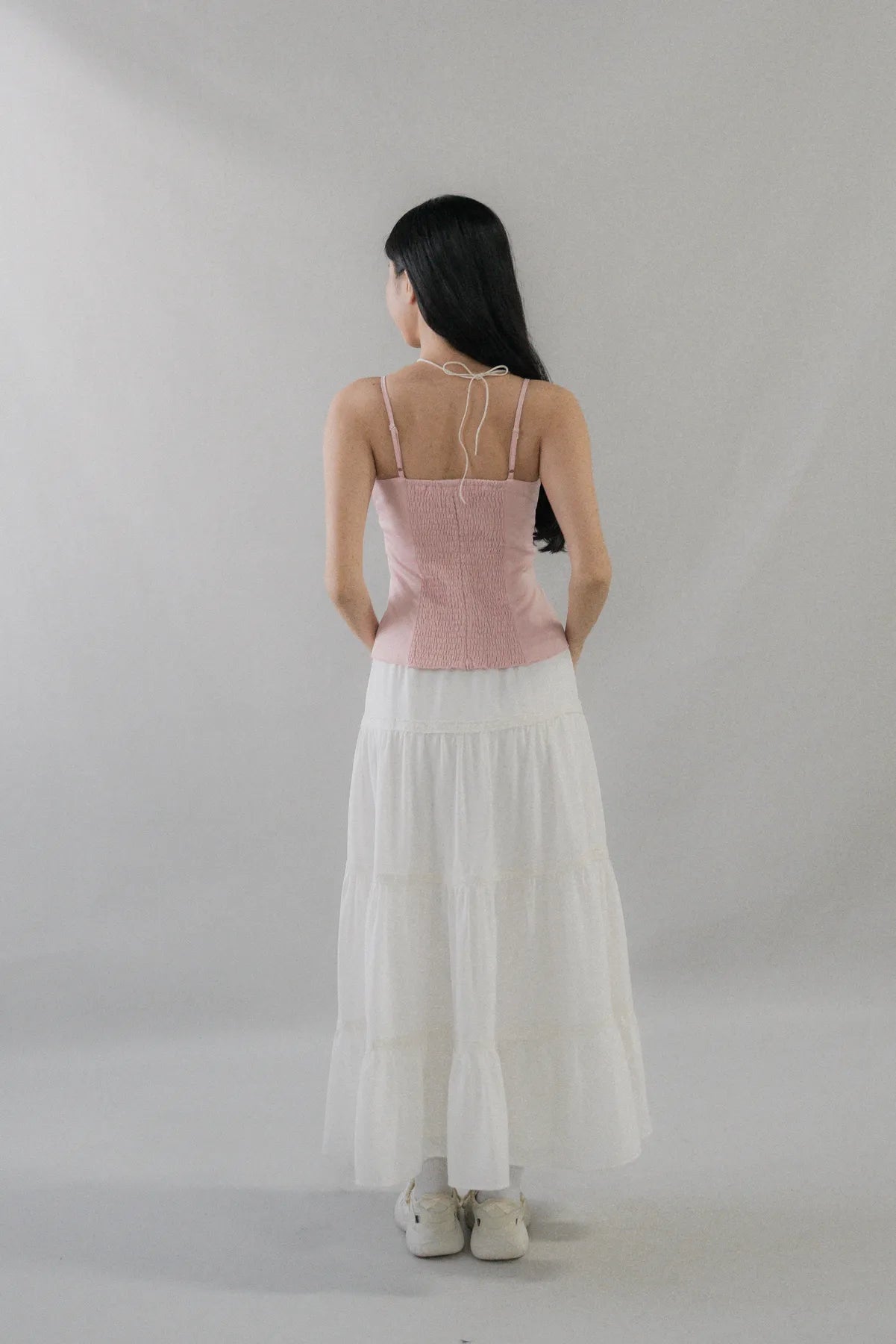 Christine Lace Ribbon Padded Tank Top