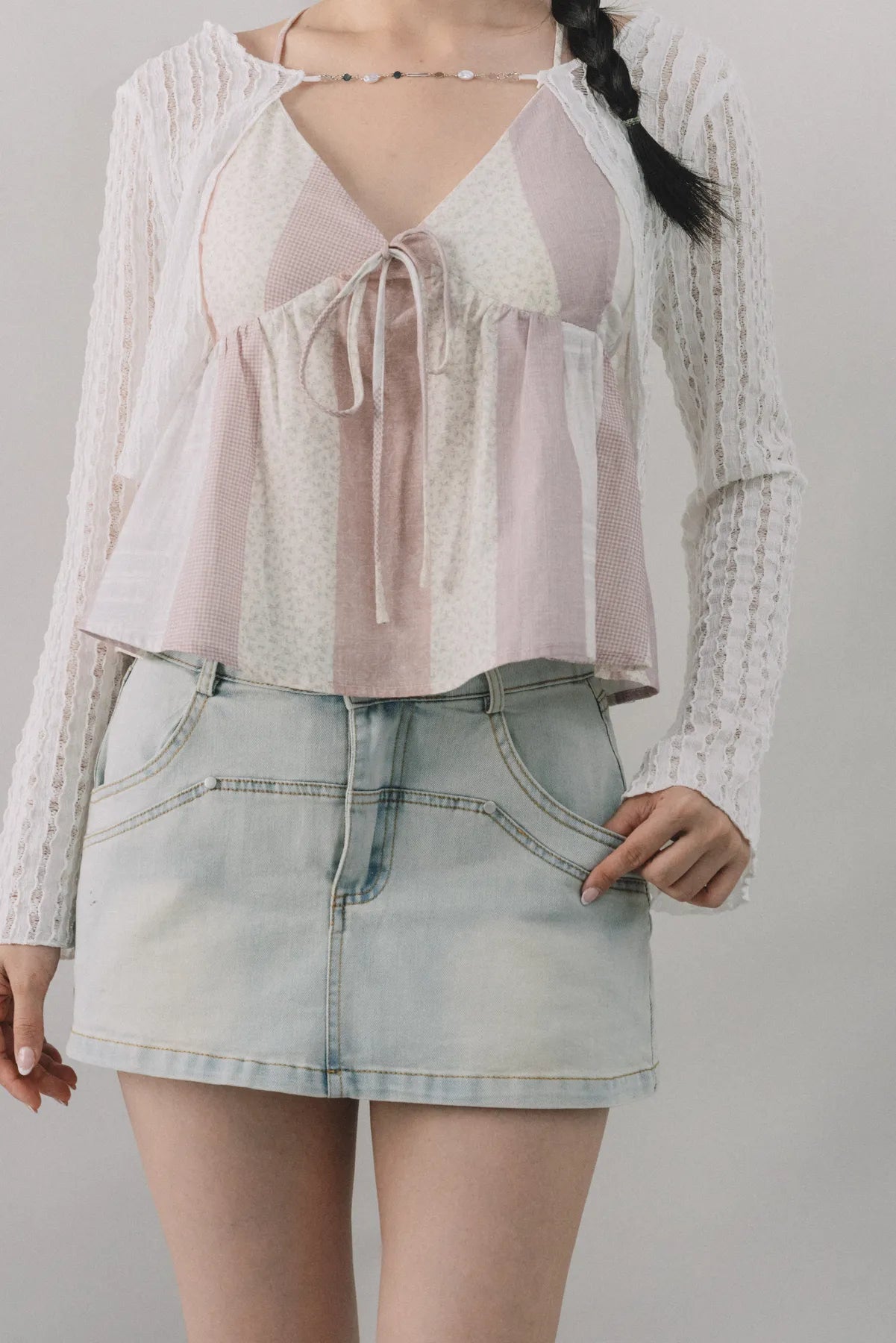 Miki Denim Wash Mini Skorts