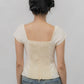 Christine Sleeved Padded Lace Ribbon Top