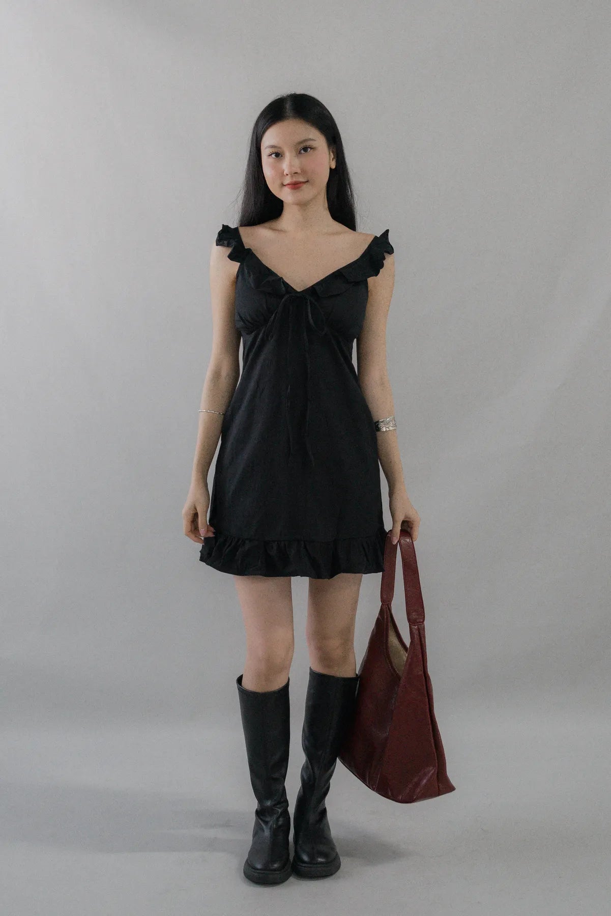 Adelle Ruffle Ribbon Mini Dress