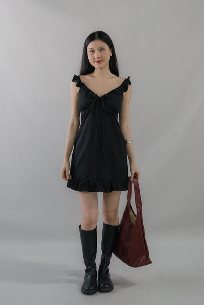 Adelle Ruffle Ribbon Mini Dress