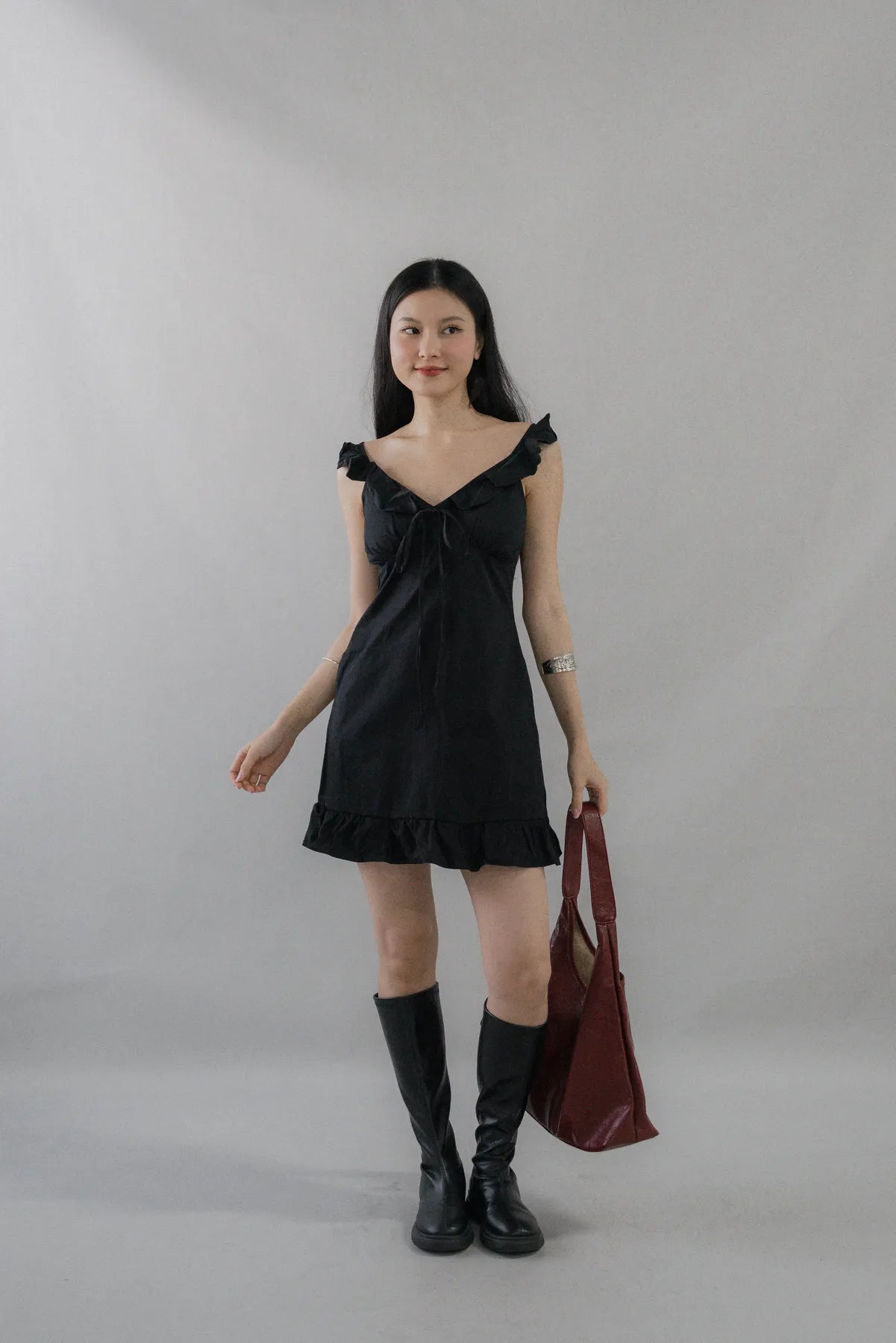 Adelle Ruffle Ribbon Mini Dress