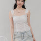 Elora Padded Ribbon Tie Top