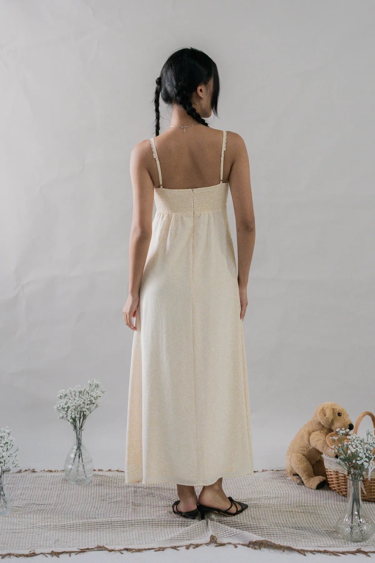 Kate Lace Trim Ribbon Padded Maxi Dress