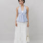Nicolette Halter Stripe Self-Tie Padded Top