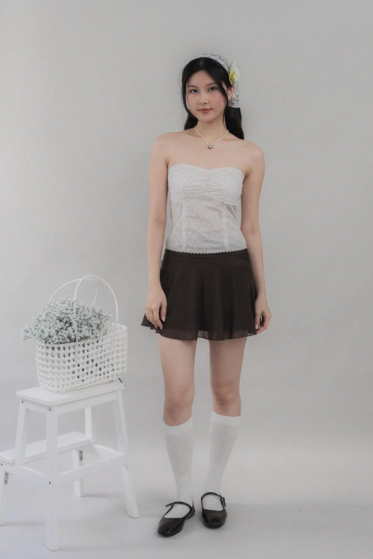 Elora Padded Ribbon Tie Top