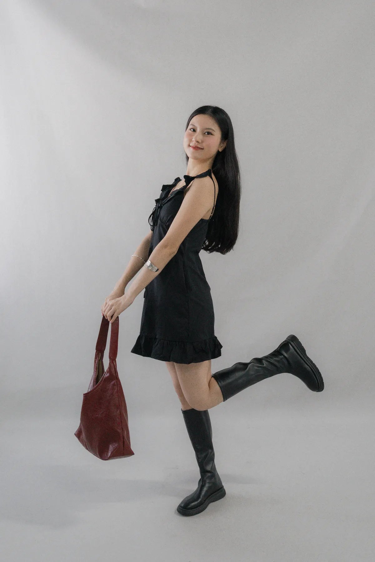 Adelle Ruffle Ribbon Mini Dress