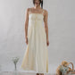 Elysia Ribbon Pintuck Padded Maxi Dress