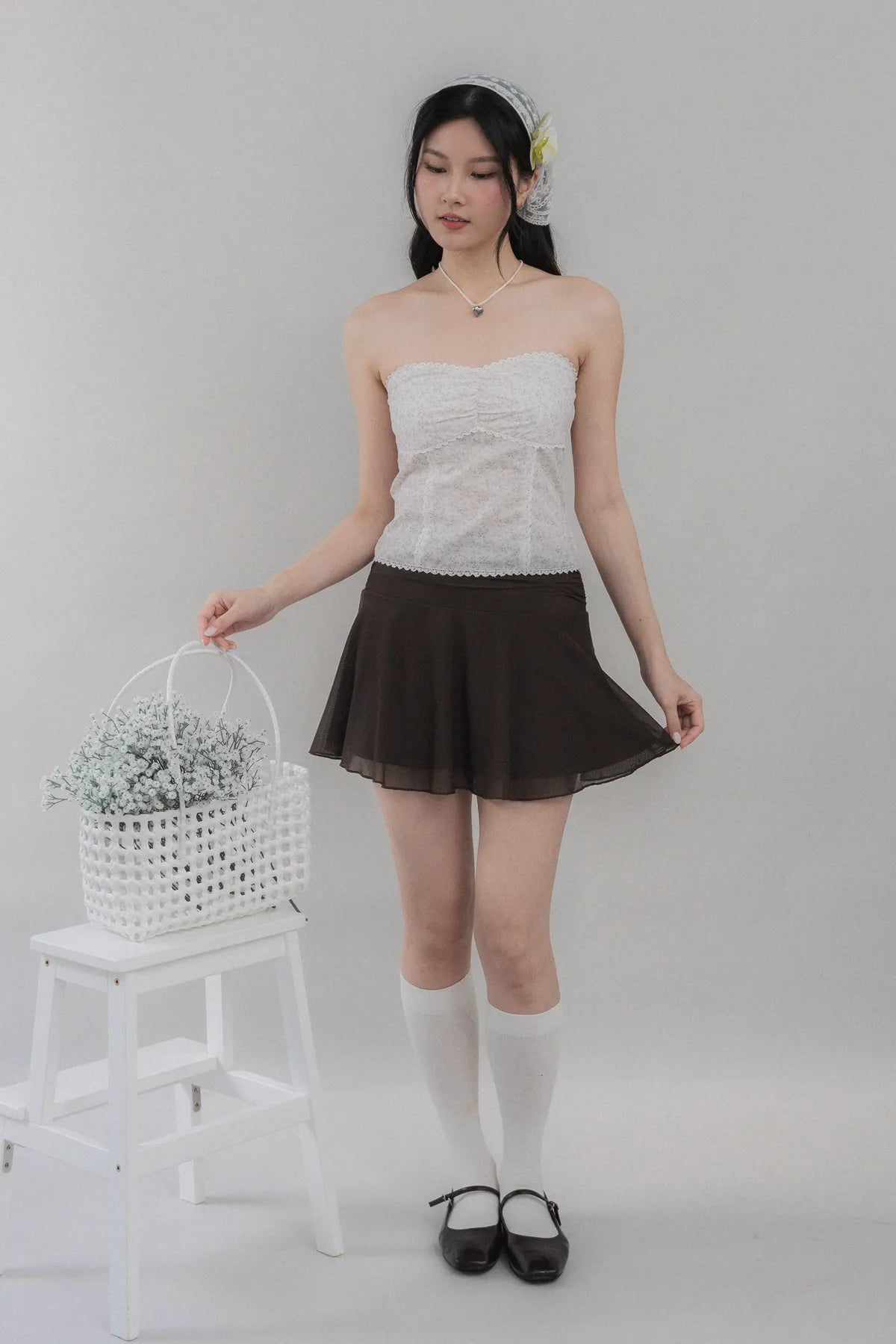 Elora Padded Ribbon Tie Top