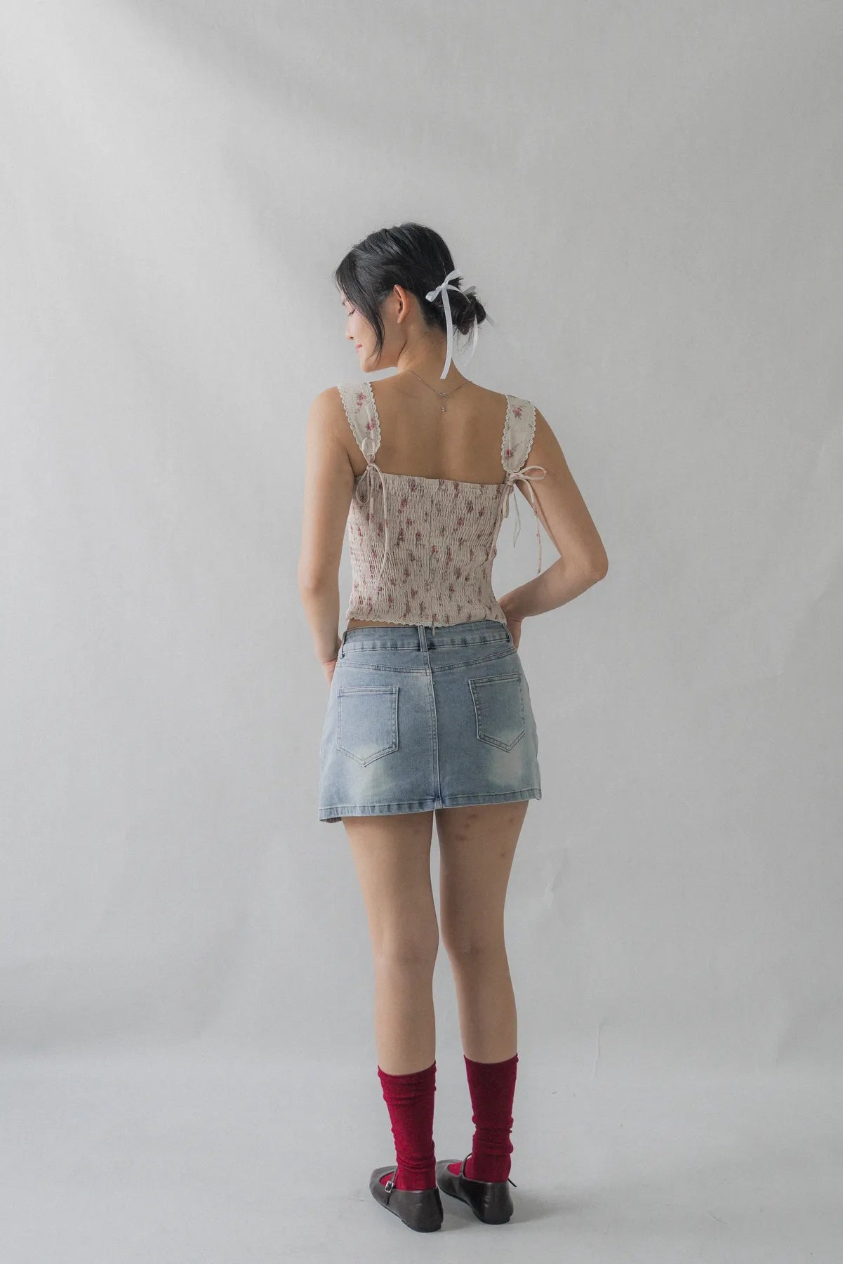 Elora Padded Ribbon Tie Top