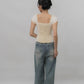 Christine Sleeved Padded Lace Ribbon Top