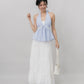 Nicolette Halter Stripe Self-Tie Padded Top