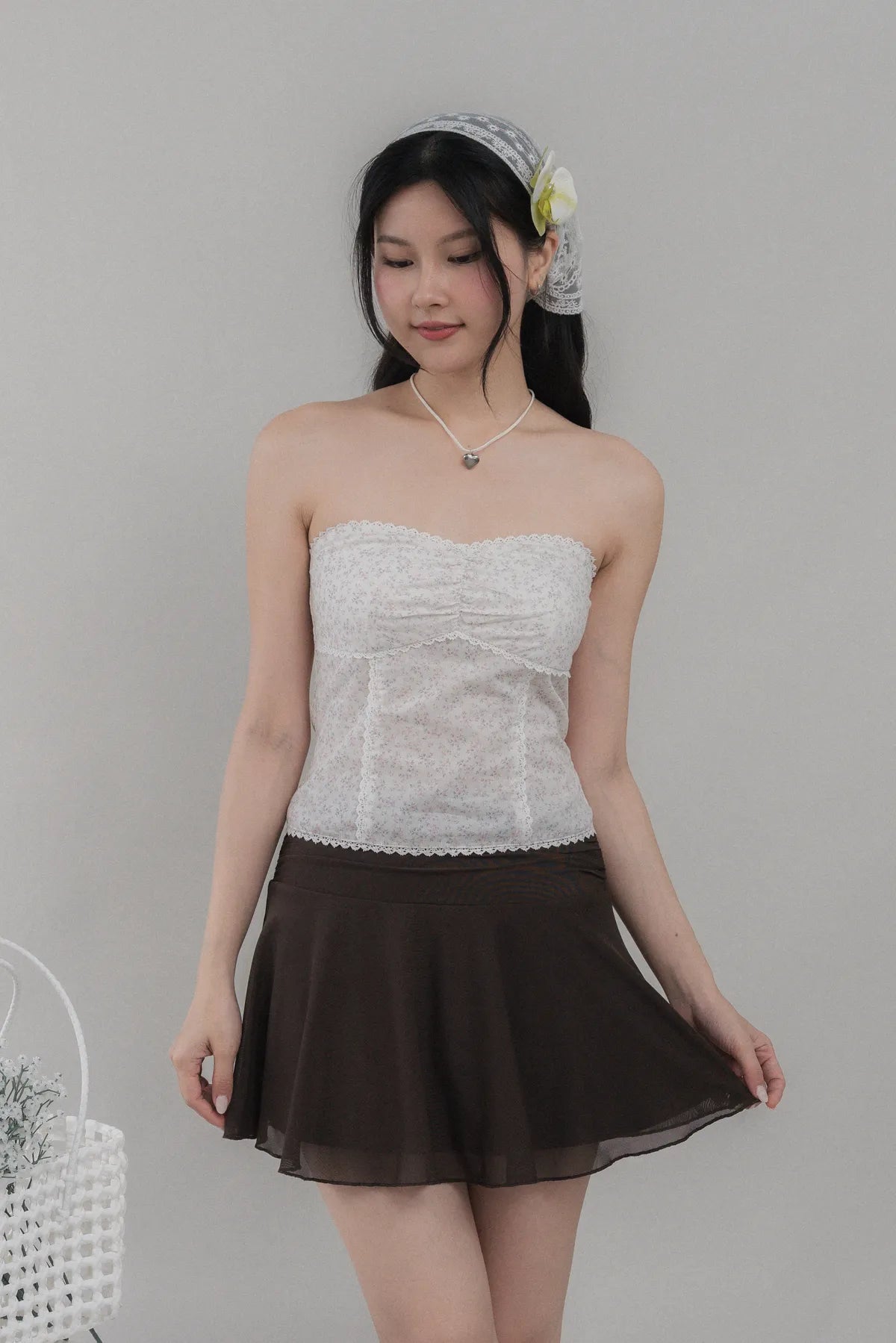 Elora Padded Ribbon Tie Top