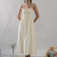 Elysia Ribbon Pintuck Padded Maxi Dress