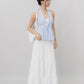 Nicolette Halter Stripe Self-Tie Padded Top