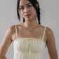 Elysia Ribbon Pintuck Padded Maxi Dress