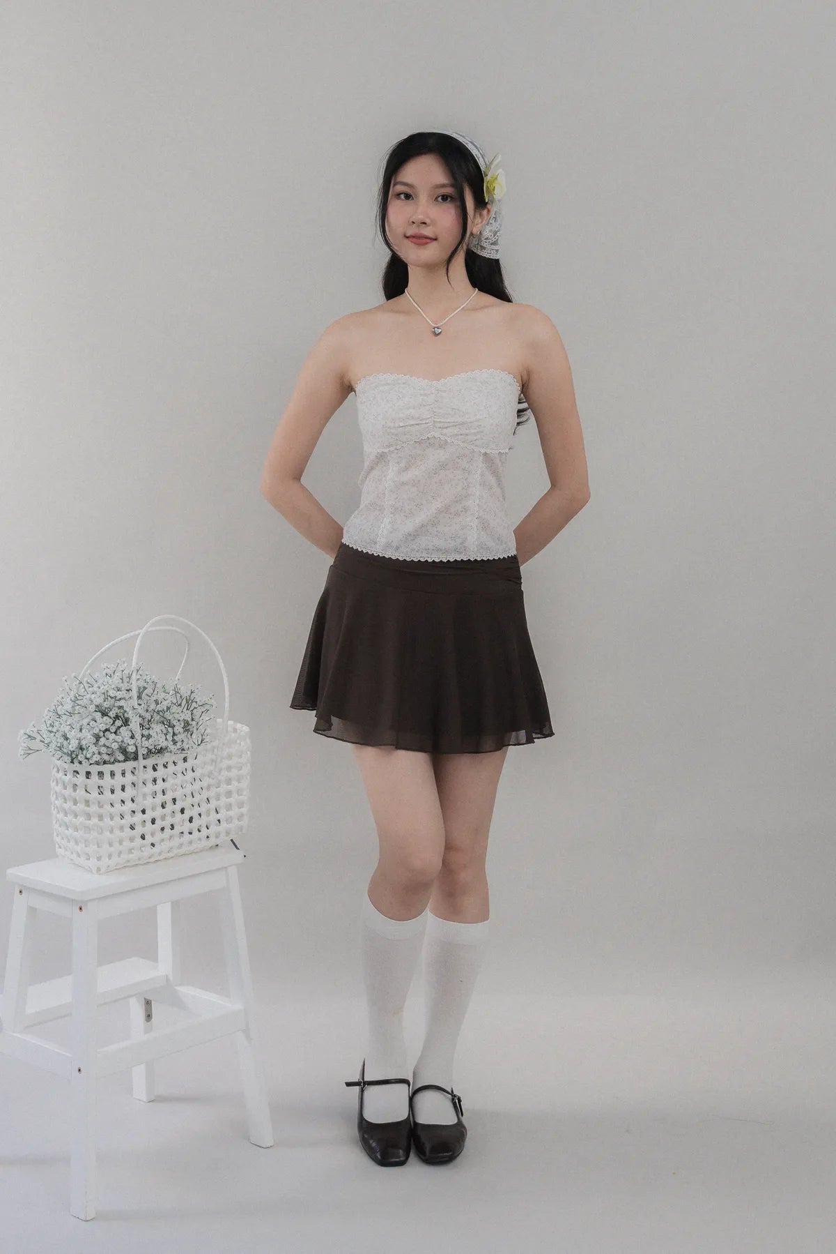 Elora Padded Ribbon Tie Top