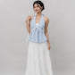 Nicolette Halter Stripe Self-Tie Padded Top