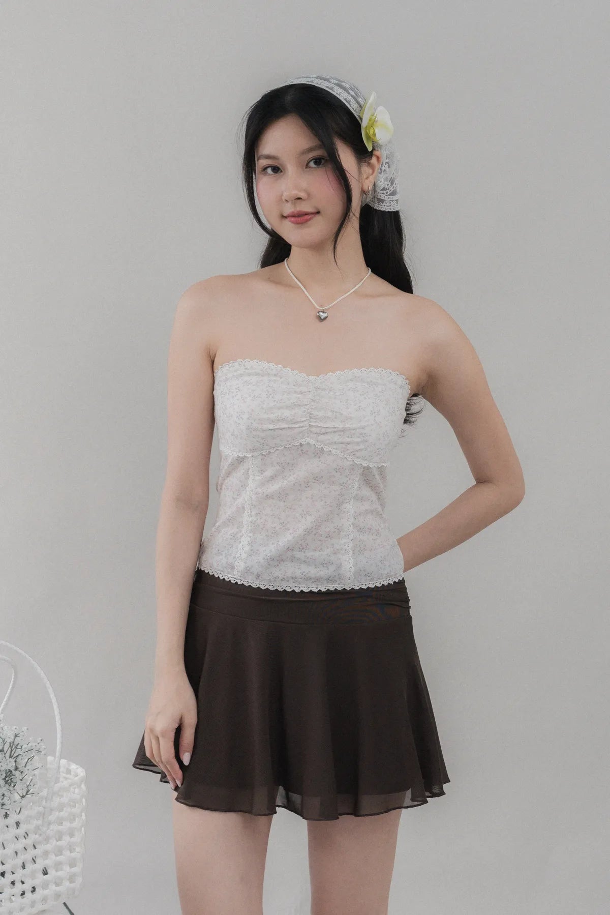 Elora Padded Ribbon Tie Top