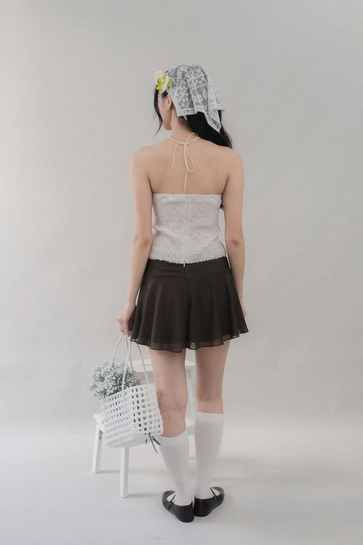 Elora Padded Ribbon Tie Top