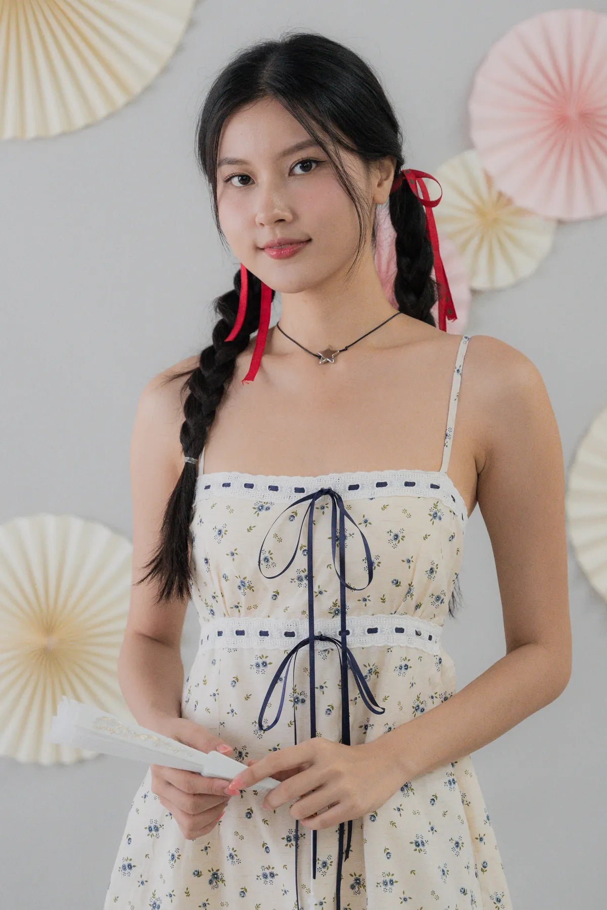 [COL FUKU] Ariana Padded Mini Ribbon Dress