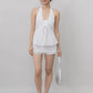 Nicolette Halter Stripe Self-Tie Padded Top