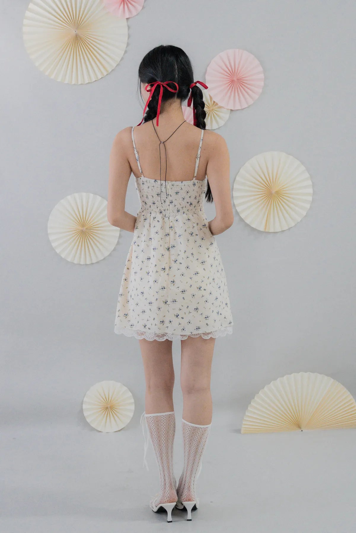 [COL FUKU] Ariana Padded Mini Ribbon Dress