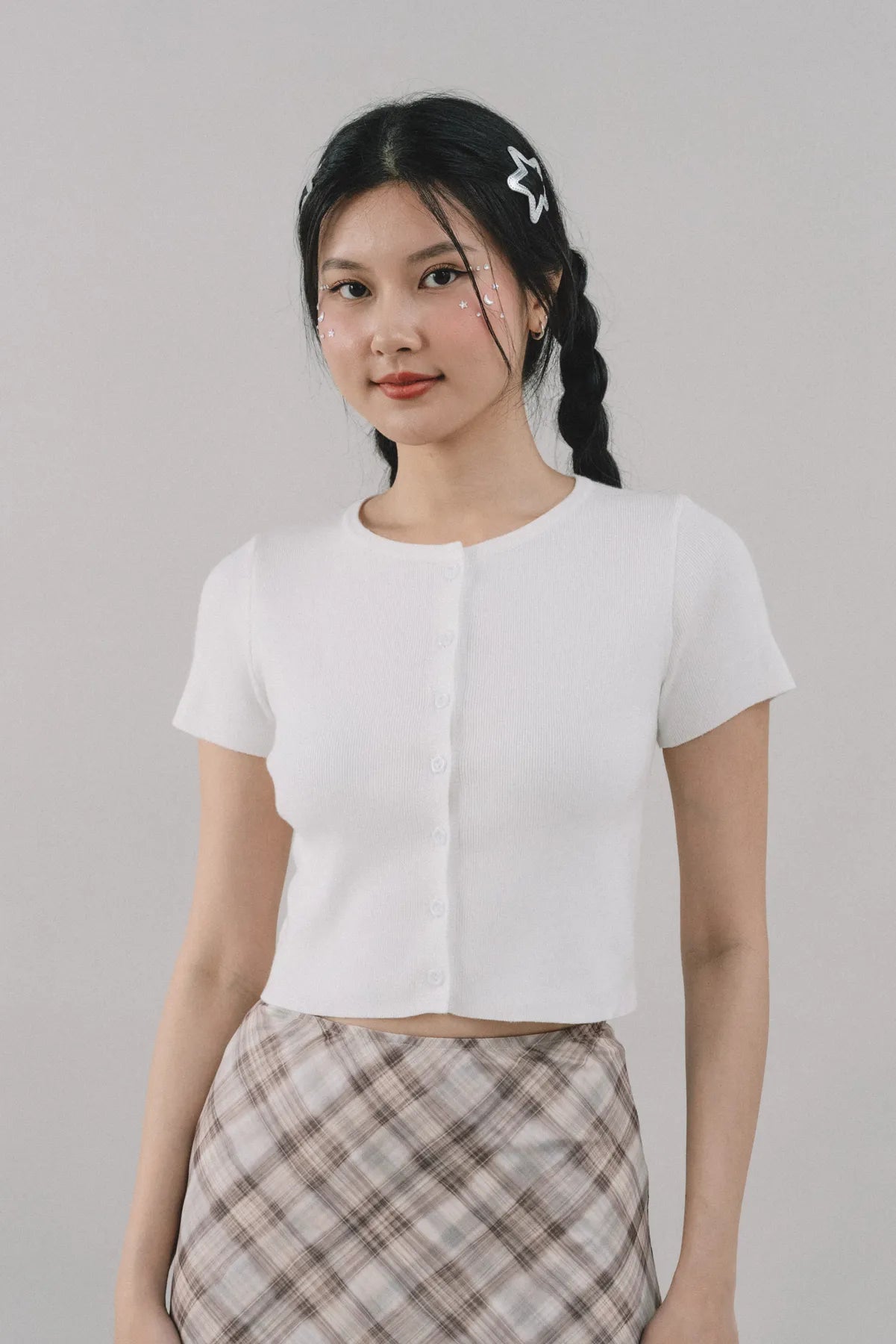 Millie Flower Button Knit Top