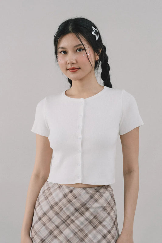 Millie Flower Button Knit Top