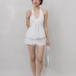 Nicolette Halter Stripe Self-Tie Padded Top
