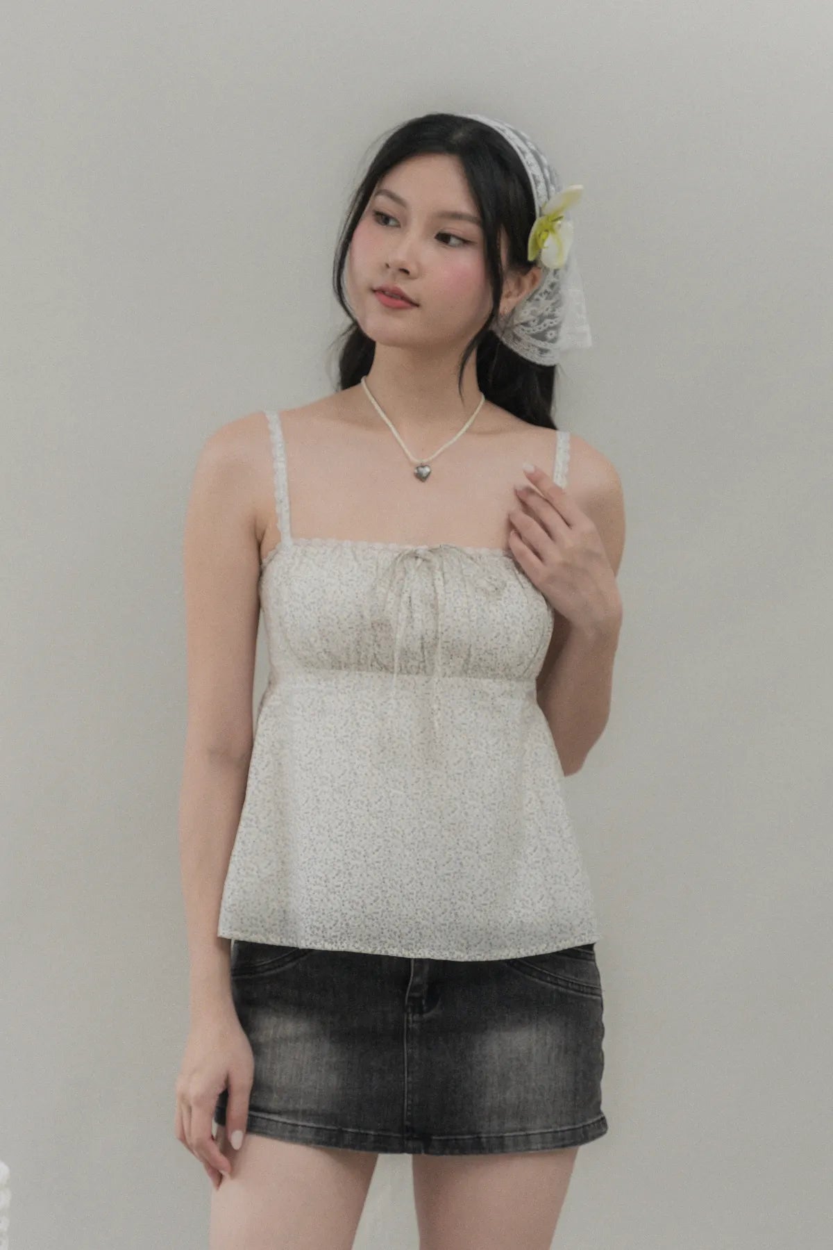 Kiara V2 Floral Longline Padded Babydoll Top