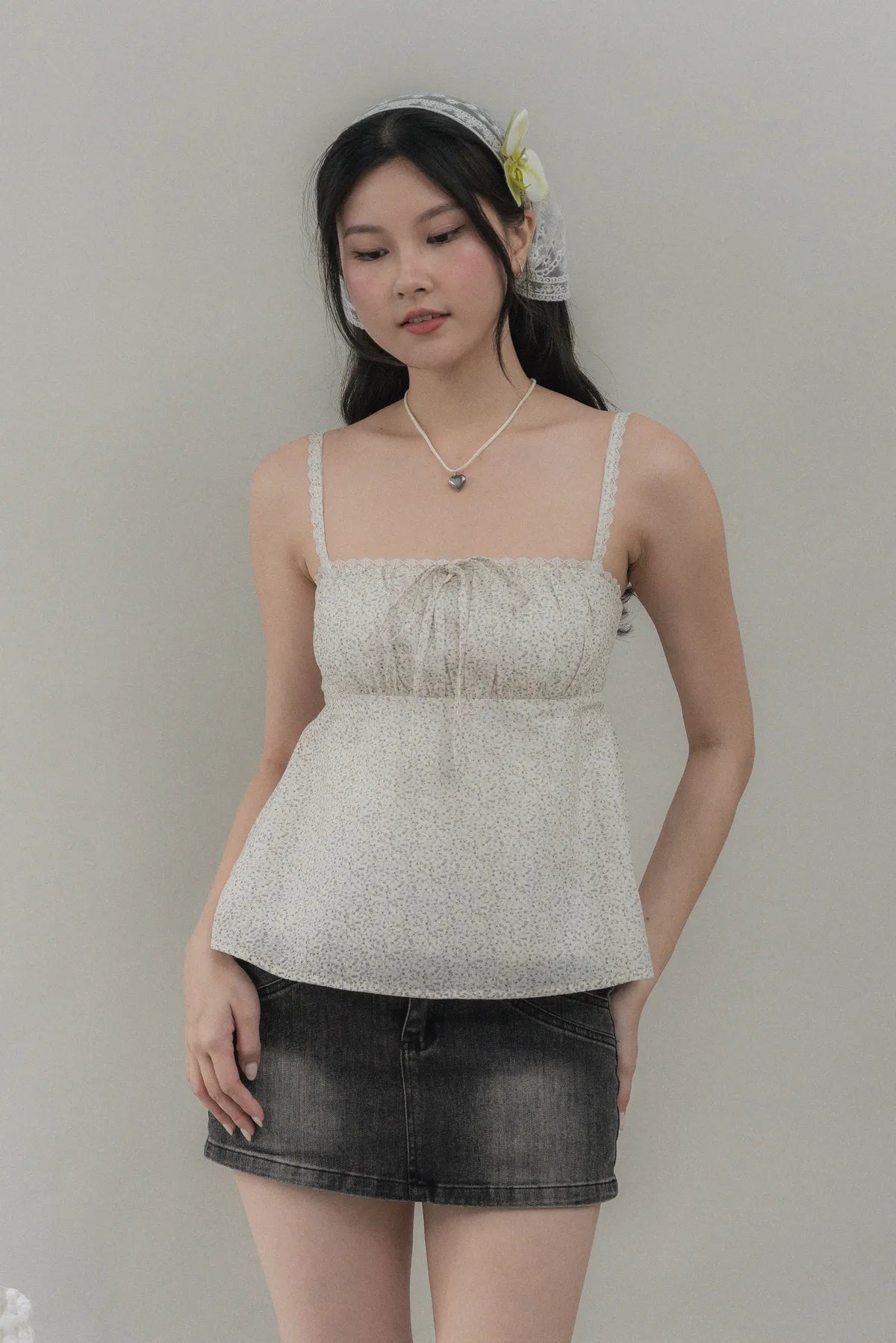 Kiara V2 Floral Longline Padded Babydoll Top