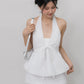 Nicolette Halter Stripe Self-Tie Padded Top