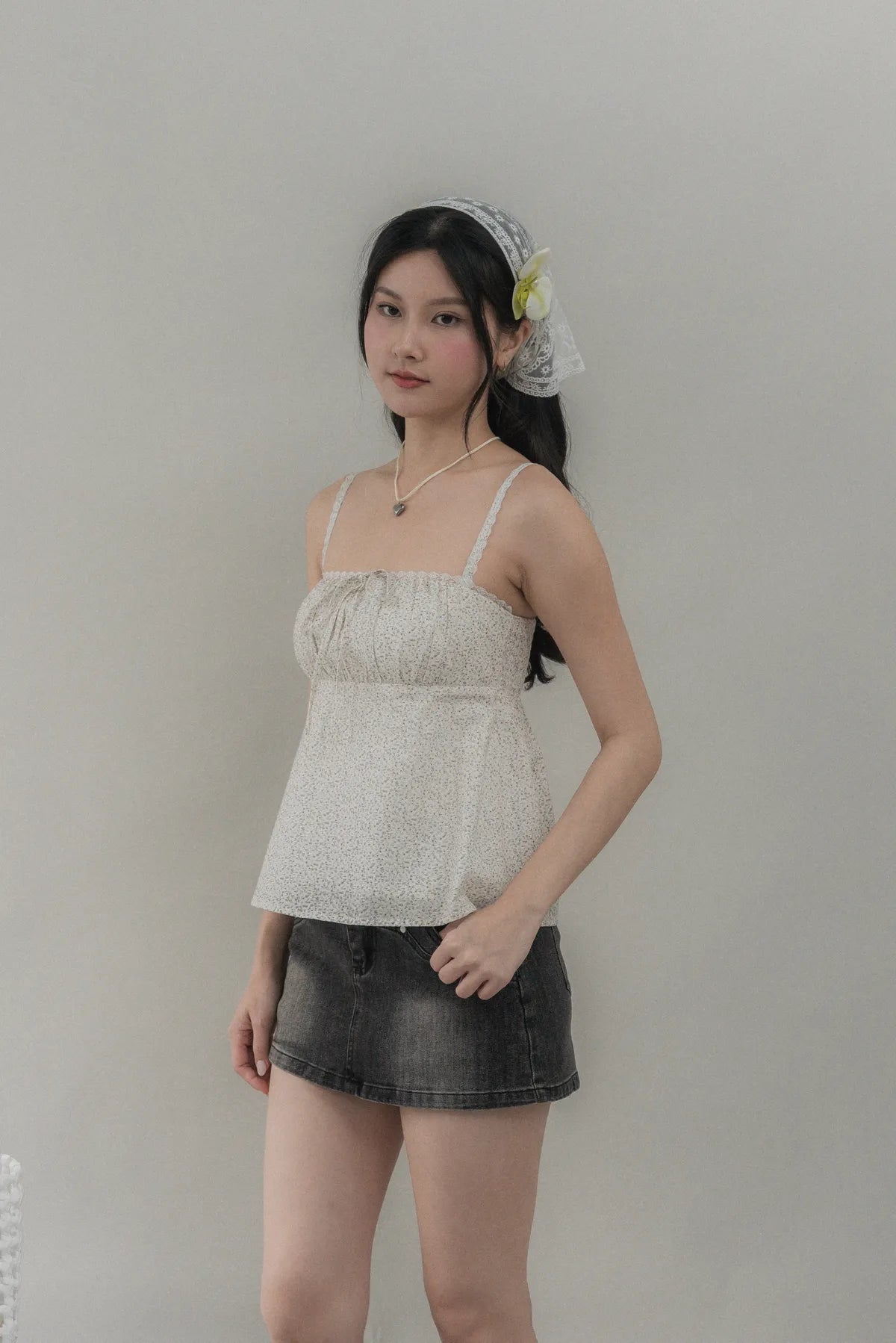 Kiara V2 Floral Longline Padded Babydoll Top