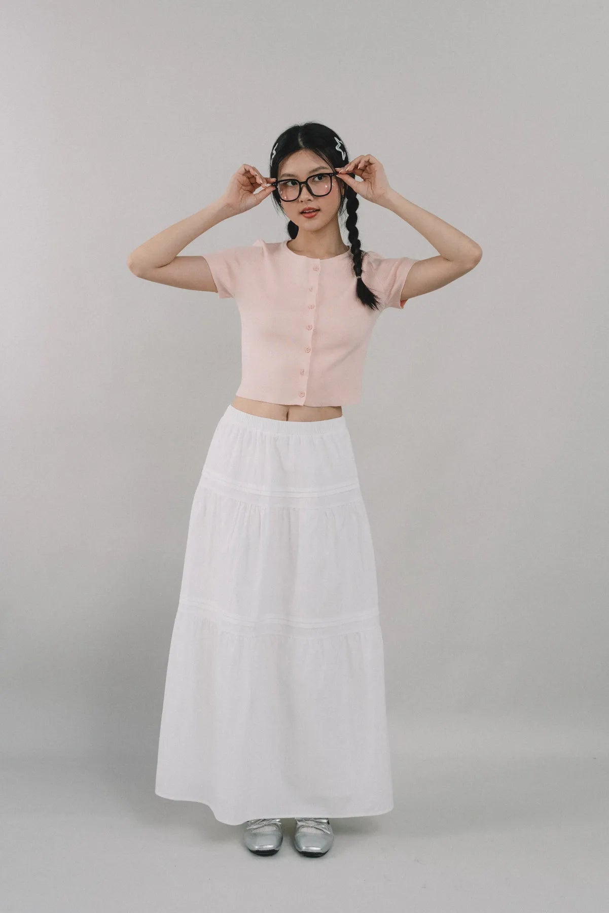 *RESTOCK* Arabella Pintuck Flowy Tiered Long Skirt