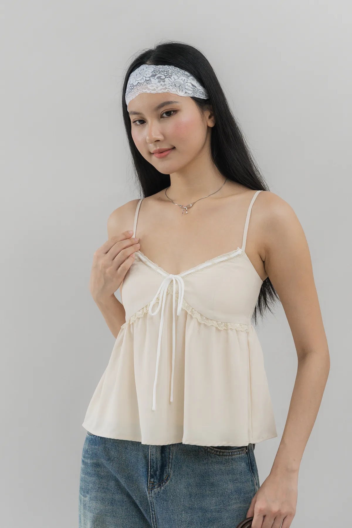 Polly Contrast Trim Padded Strappy Top