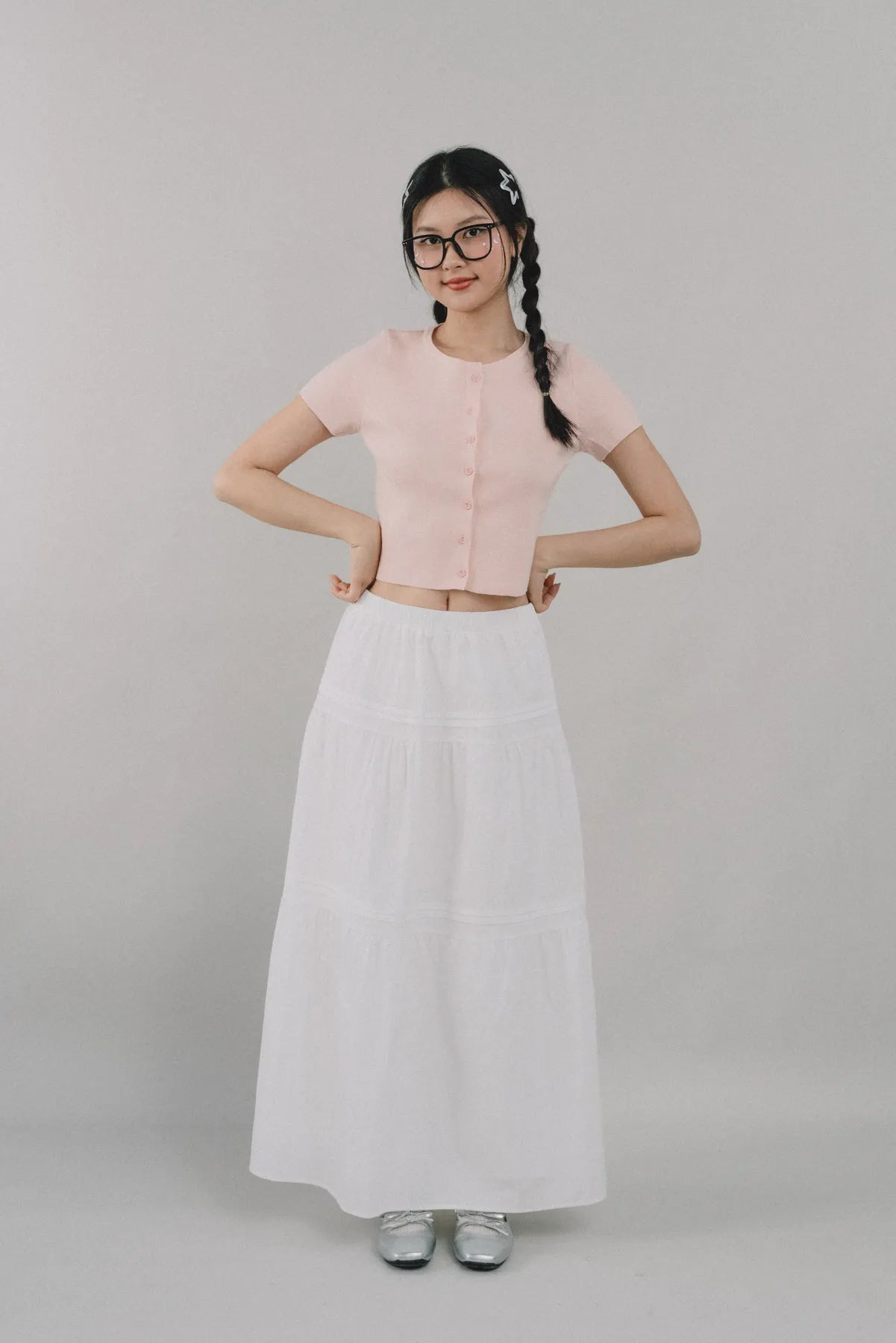 *RESTOCK* Arabella Pintuck Flowy Tiered Long Skirt