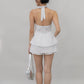 Nicolette Halter Stripe Self-Tie Padded Top