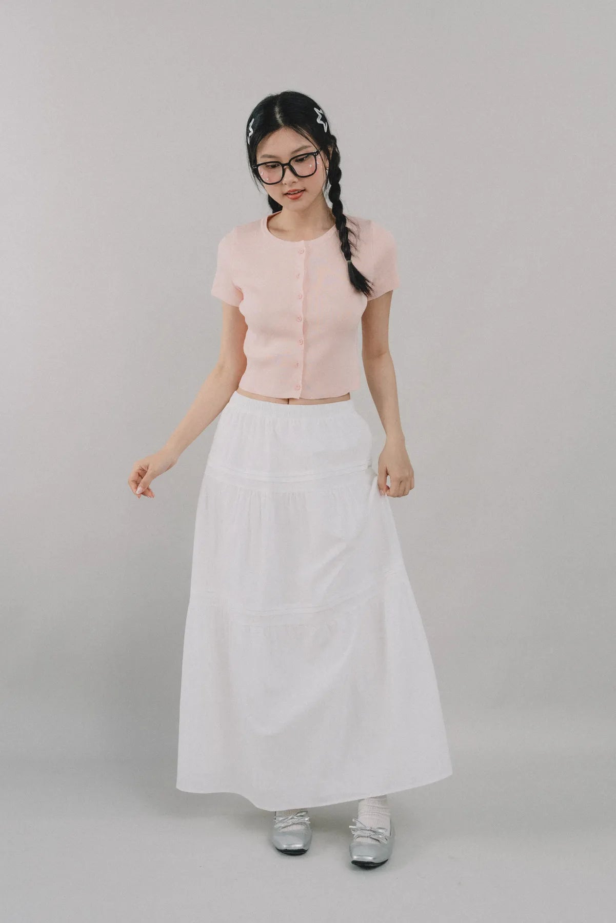 *RESTOCK* Arabella Pintuck Flowy Tiered Long Skirt