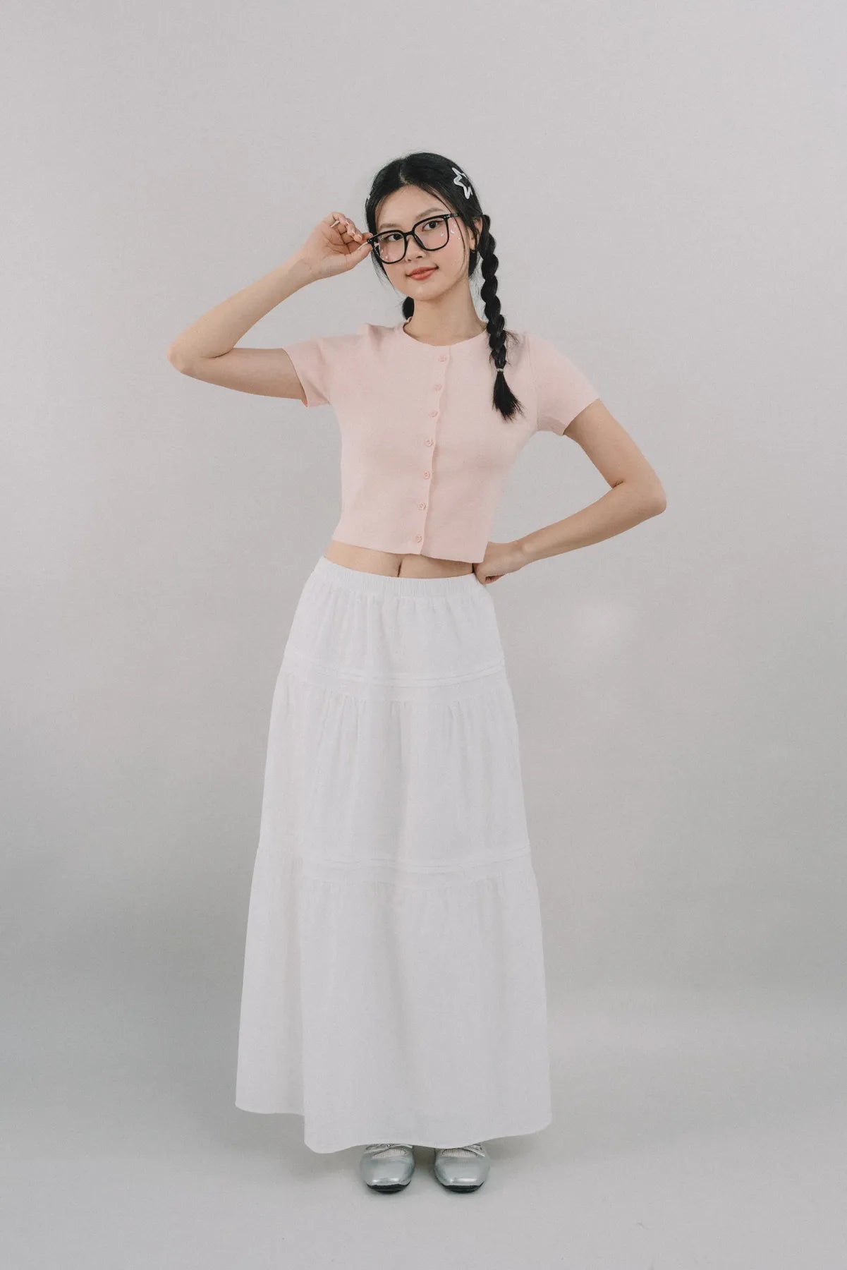 *RESTOCK* Arabella Pintuck Flowy Tiered Long Skirt
