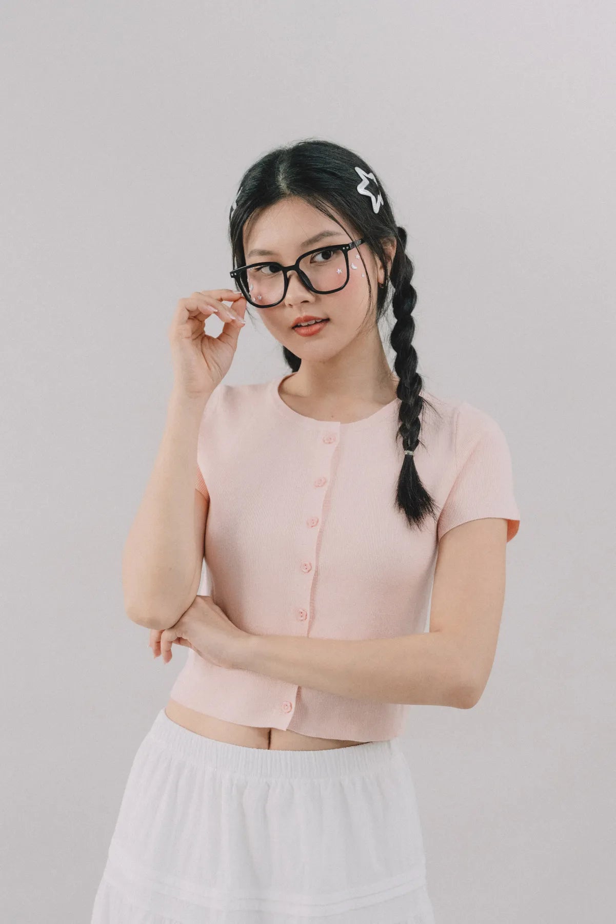 Millie Flower Button Knit Top