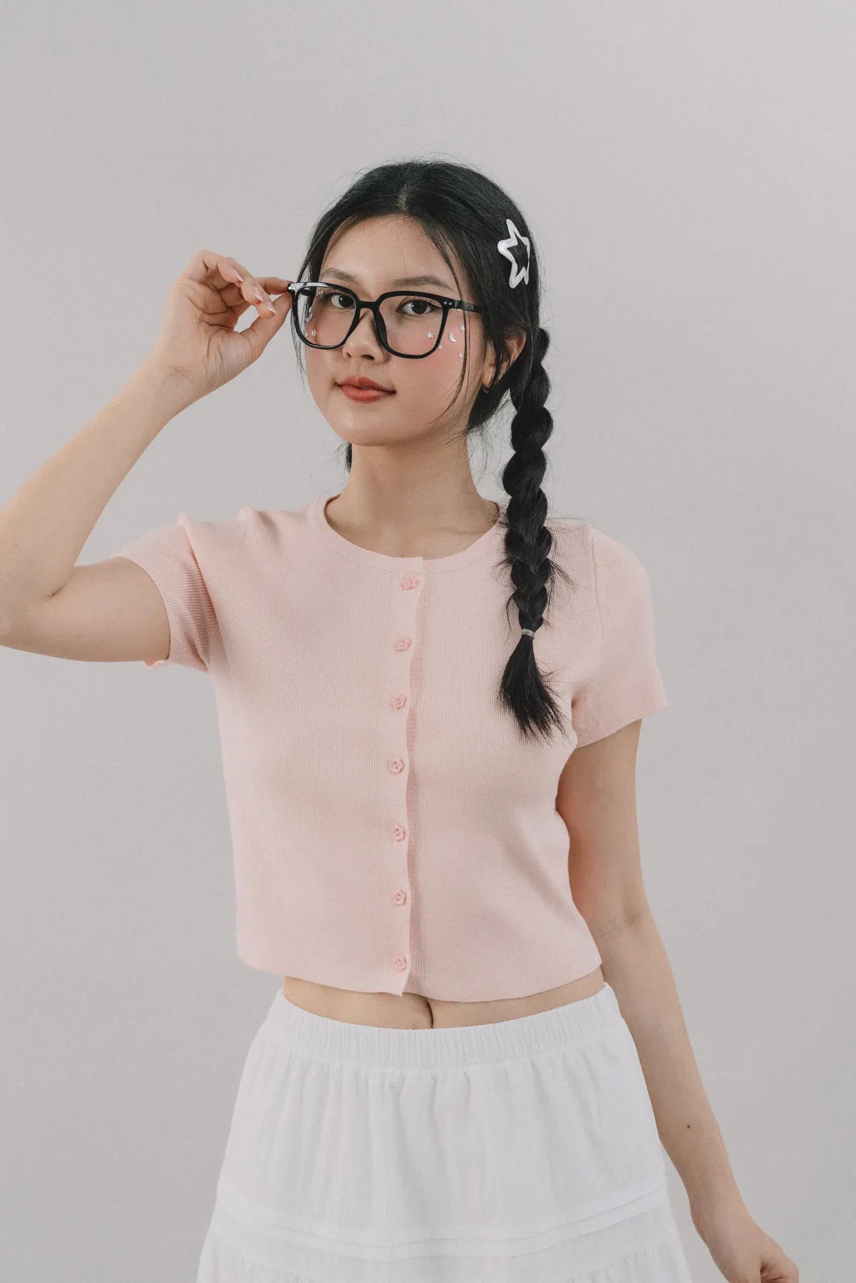 Millie Flower Button Knit Top