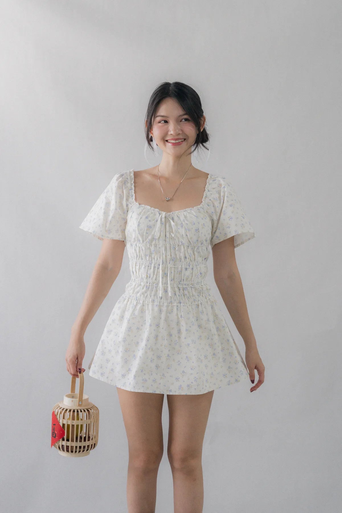 [COL YORI] Maisie Flutter Sleeves Mini Romper Dress