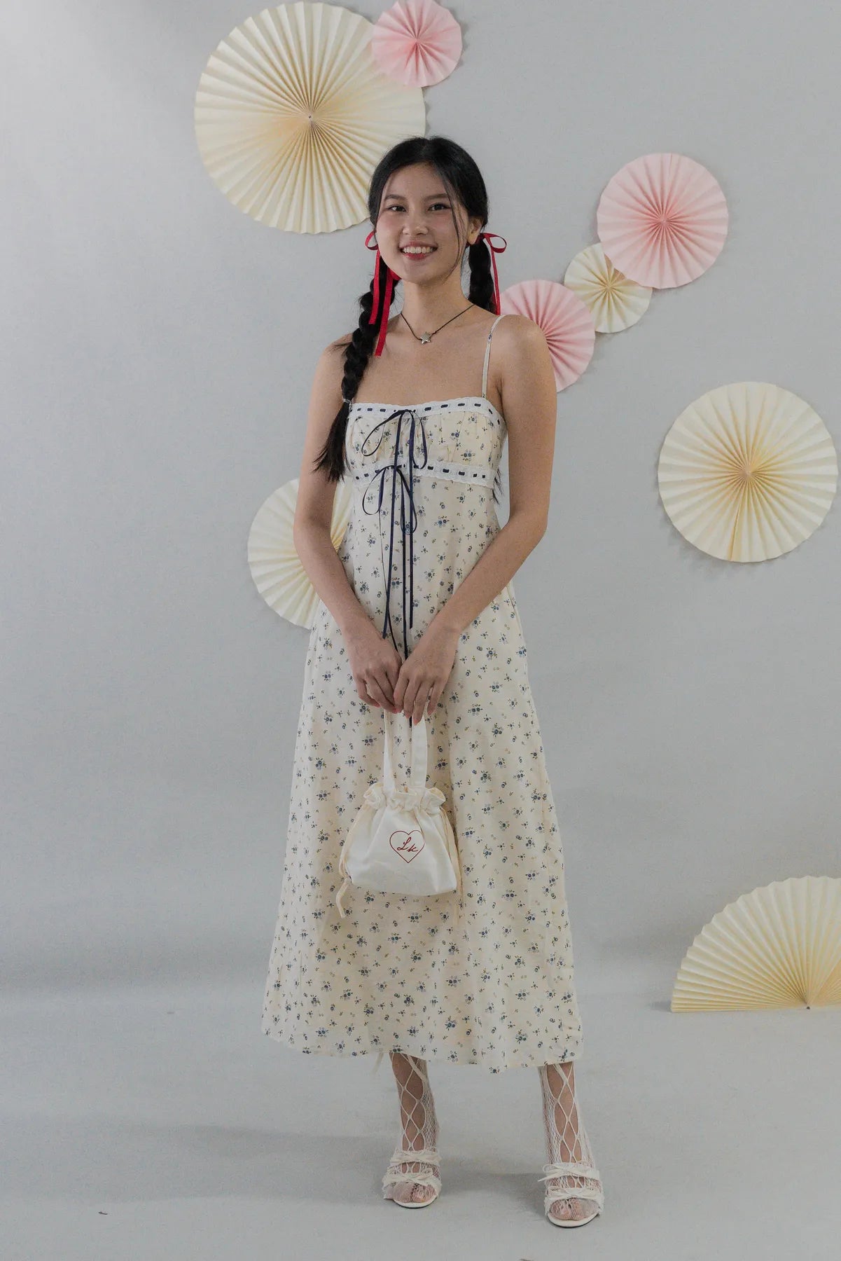 [COL FUKU] Anya New Padded Long Ribbon Dress