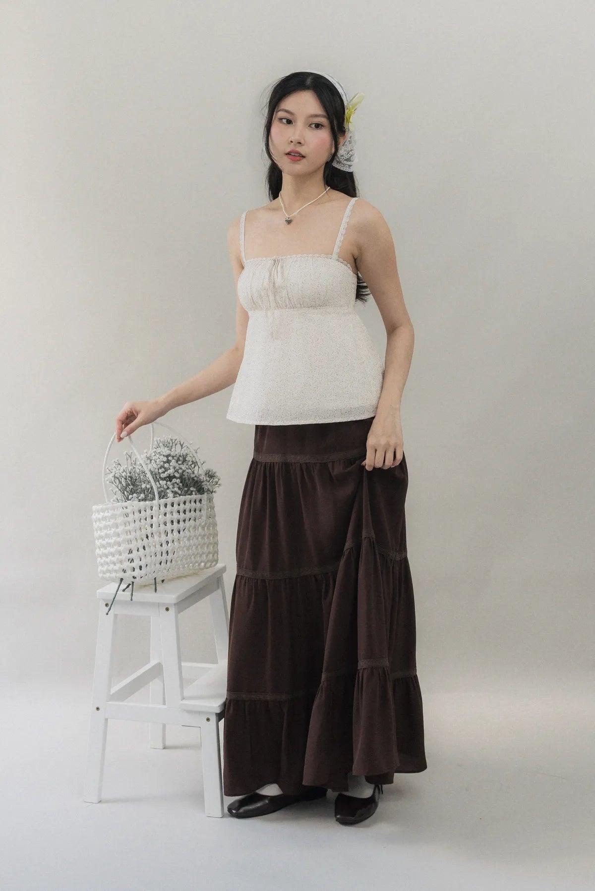 Kiara V2 Floral Longline Padded Babydoll Top